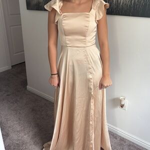 Elegant Cream Satin Gown